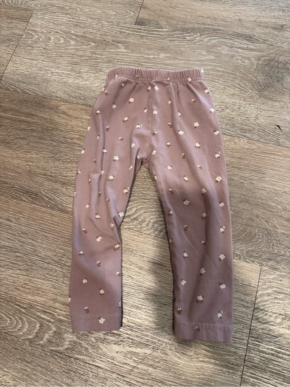 Girls' Mauve Floral Cotton Pants
